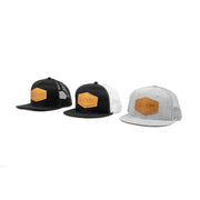 Mesh Snapback Hat With Leather Hex Patch