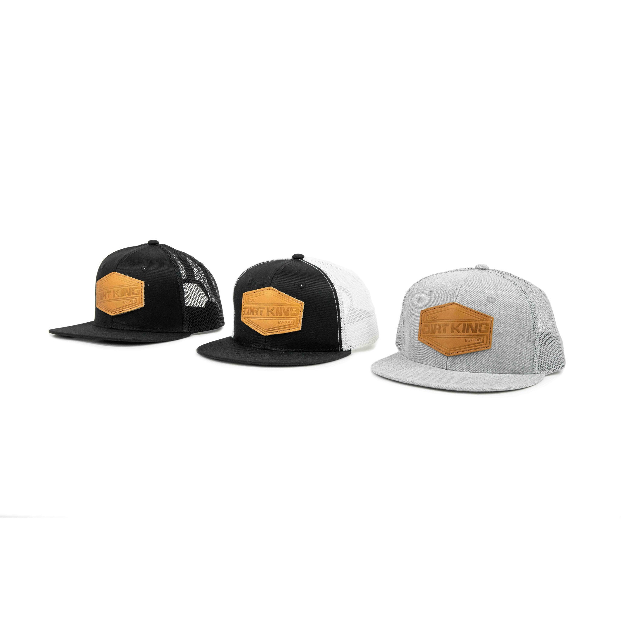 Mesh Snapback Hat With Leather Hex Patch